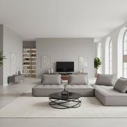 Nolden - Modern Grey Fabric Modular 4-Piece Sectional Sofa - image 3