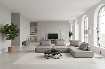 Nolden - Modern Grey Fabric Modular 4-Piece Sectional Sofa - image 3