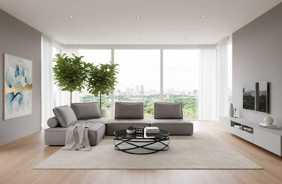 Nolden - Modern Grey Fabric Modular 4-Piece Sectional Sofa - image 2