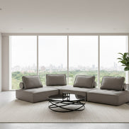 Nolden - Modern Grey Fabric Modular 4-Piece Sectional Sofa
