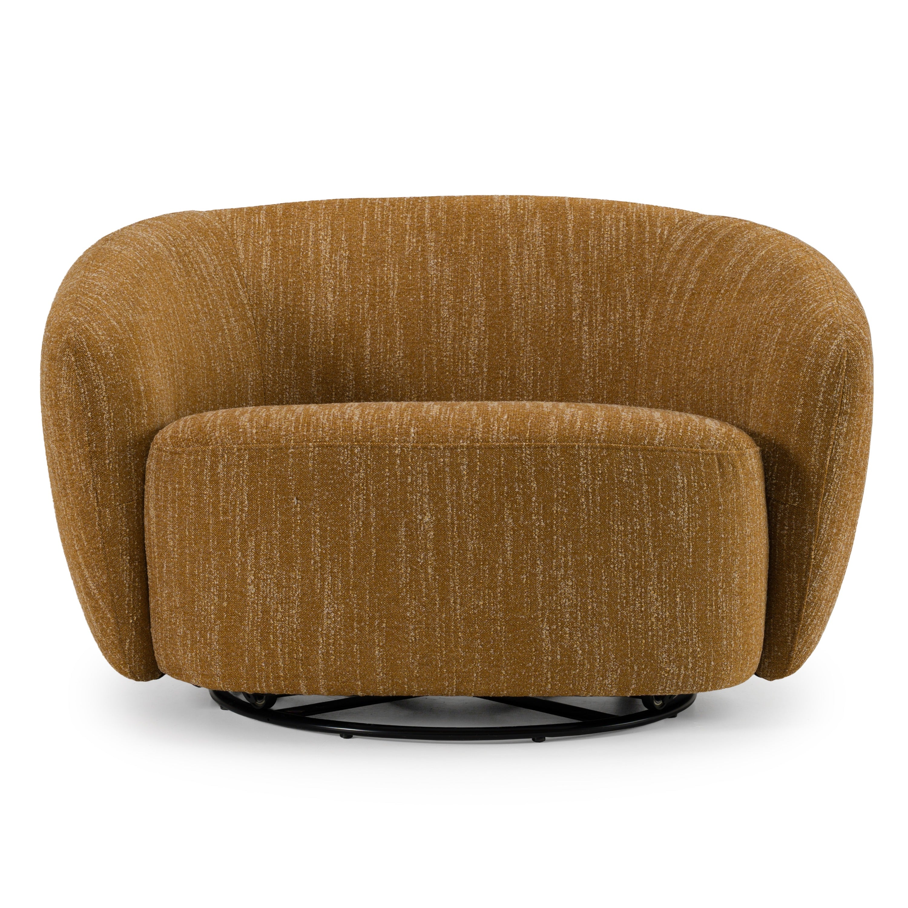 Norris - Modern Mustard Fabric Swivel Accent Chair - image 3