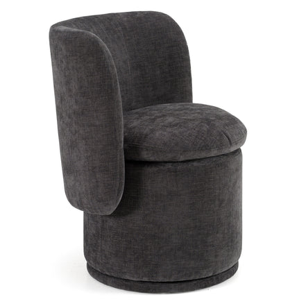 Norris - Modern Dark Grey Fabric Swivel Dining Chair - image 3