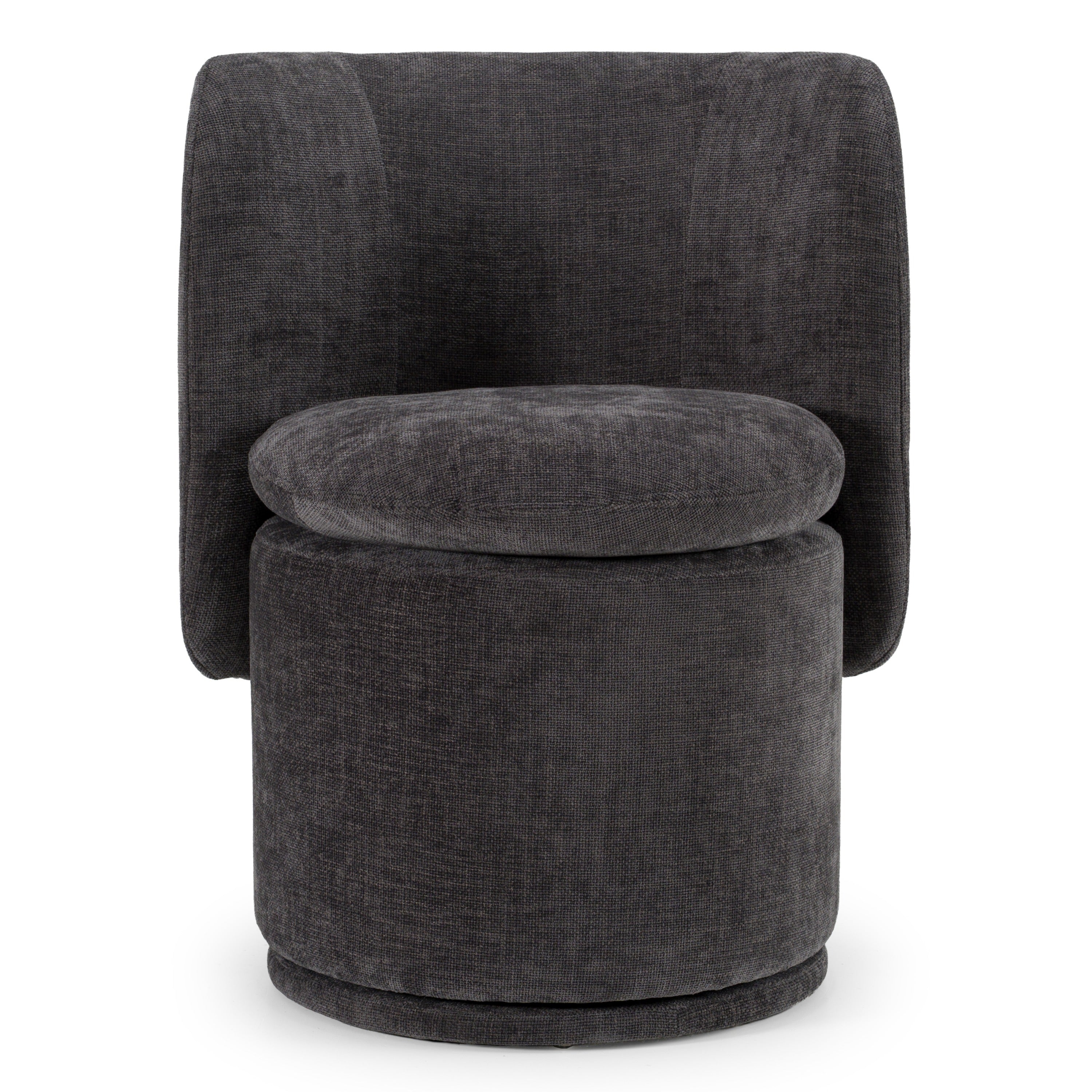 Norris - Modern Dark Grey Fabric Swivel Dining Chair - image 5