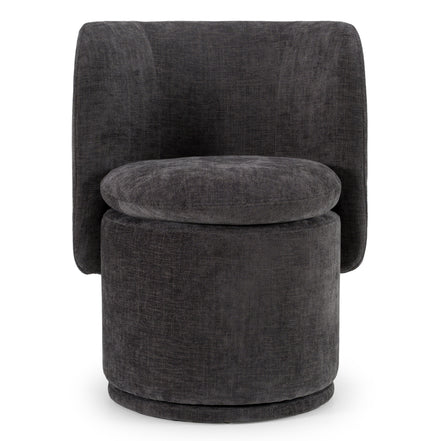 Norris - Modern Dark Grey Fabric Swivel Dining Chair - image 5