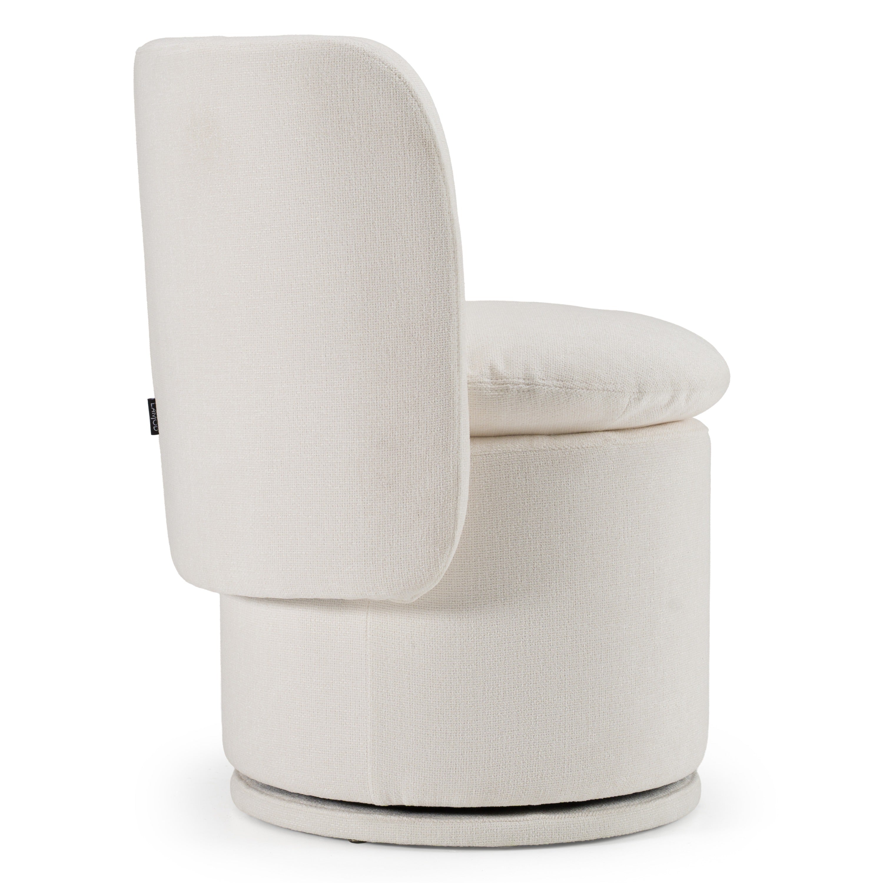Norris - Modern Ivory Fabric Swivel Dining Chair - image 3