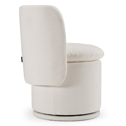 Norris - Modern Ivory Fabric Swivel Dining Chair - image 3