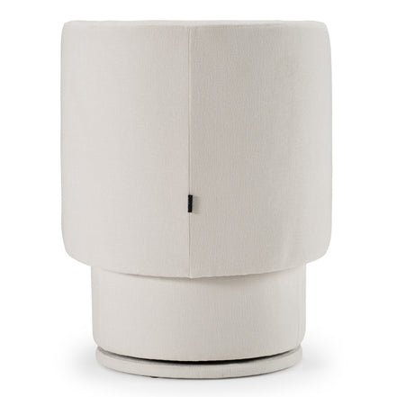 Norris - Modern Ivory Fabric Swivel Dining Chair - image 4