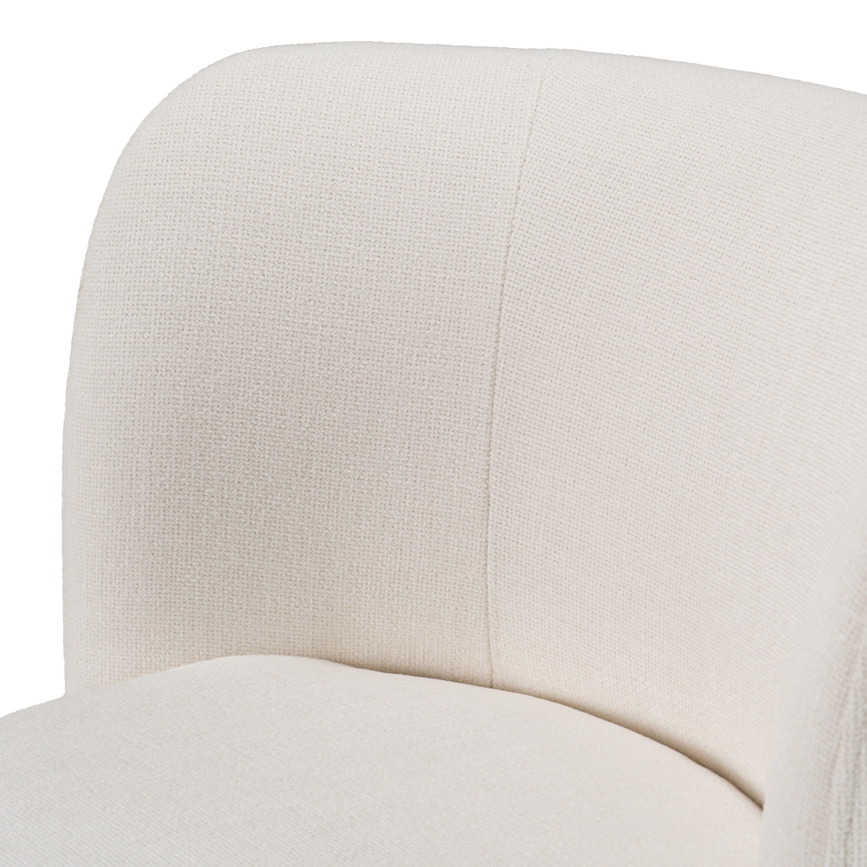 Norris - Modern Ivory Fabric Swivel Dining Chair - image 5