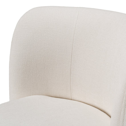Norris - Modern Ivory Fabric Swivel Dining Chair - image 5