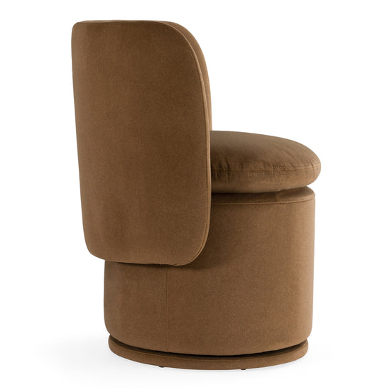 Norris - Modern Brown Fabric Swivel Dining Chair - image 2