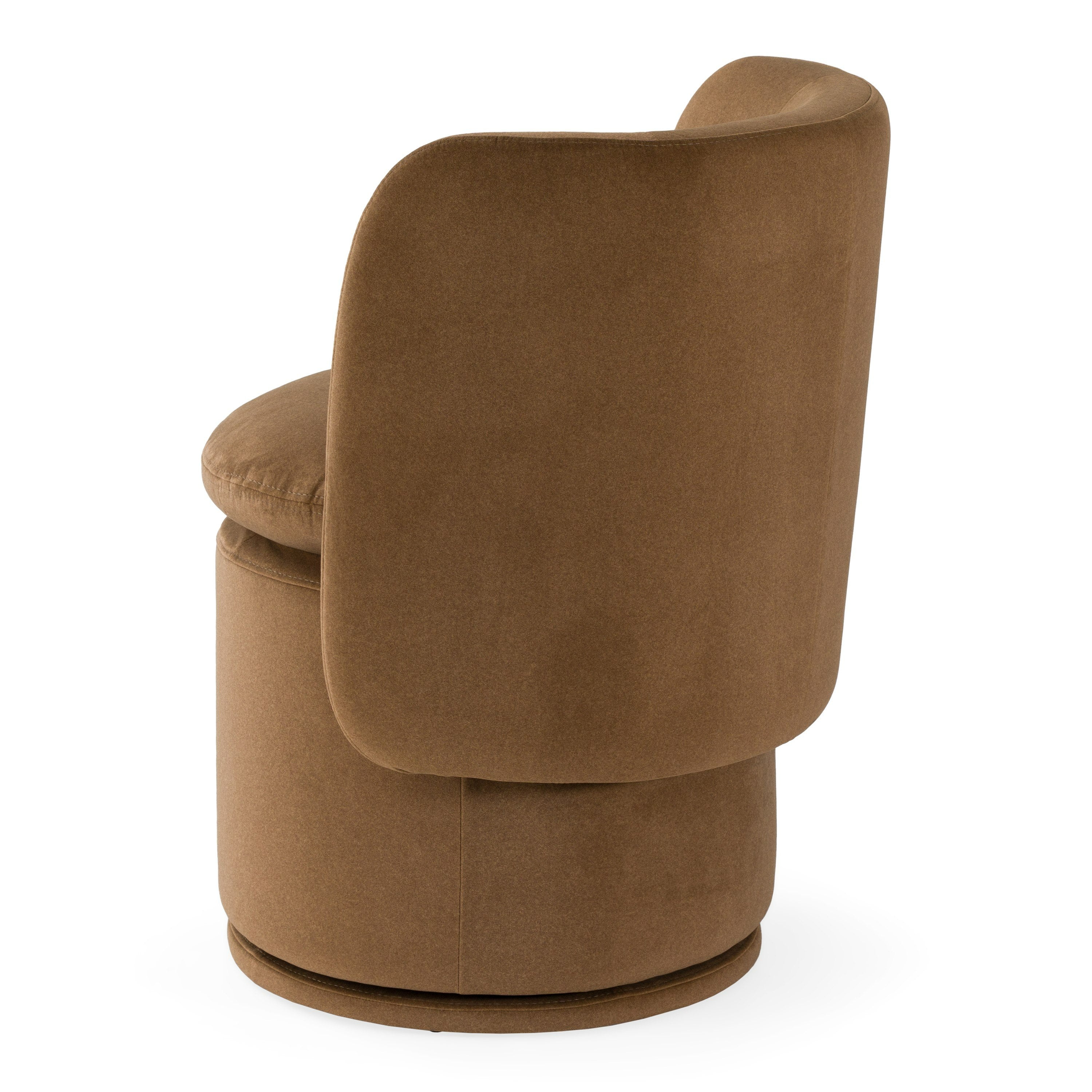 Norris - Modern Brown Fabric Swivel Dining Chair - image 3