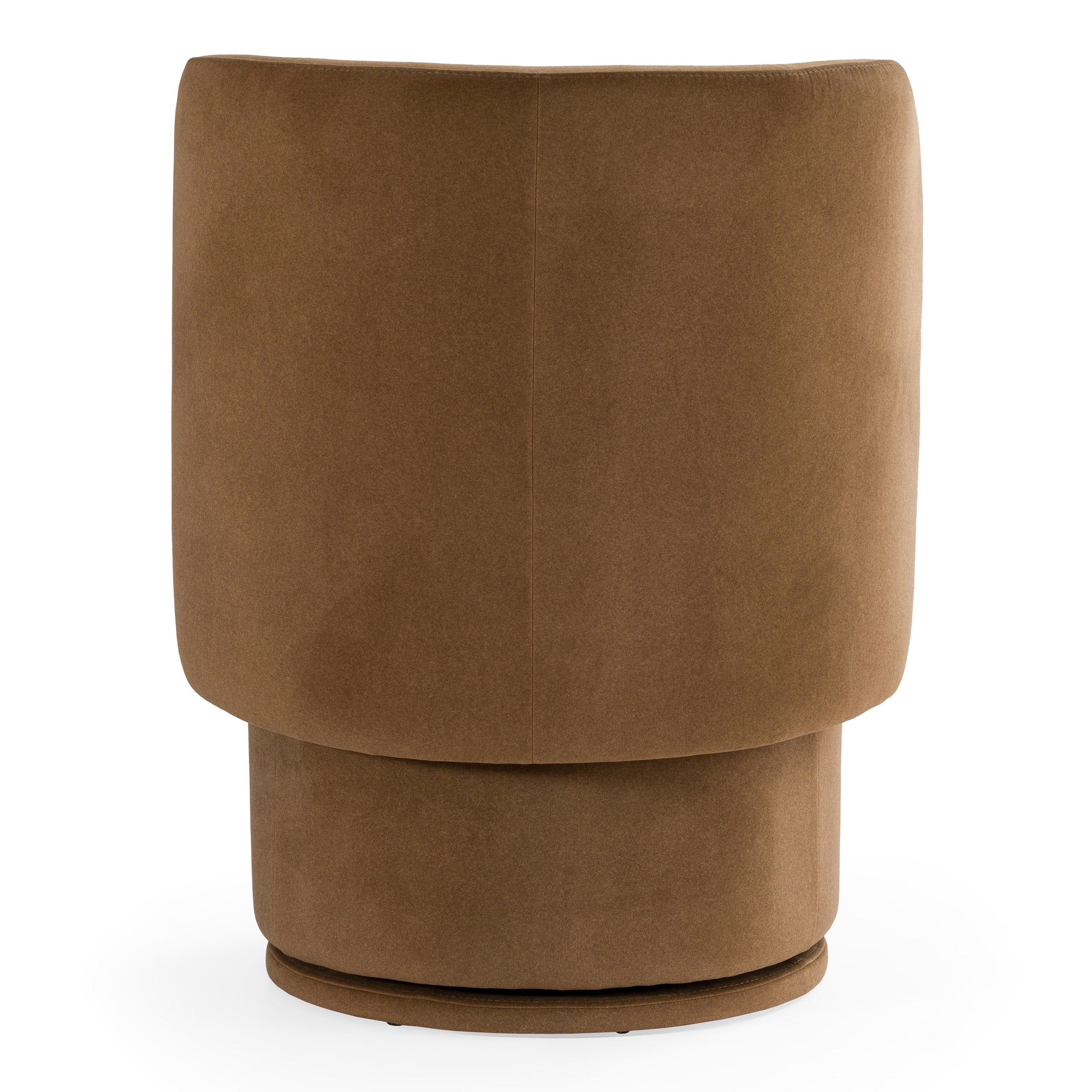 Norris - Modern Brown Fabric Swivel Dining Chair - image 4