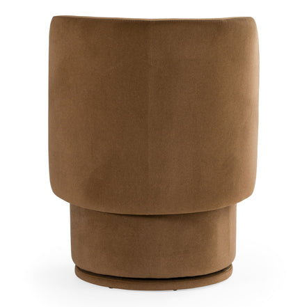 Norris - Modern Brown Fabric Swivel Dining Chair - image 4