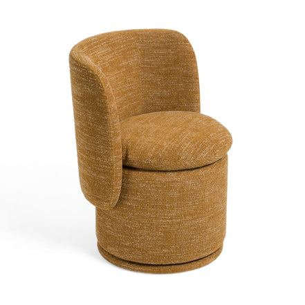 Norris - Modern Mustard Fabric Swivel Dining Chair - image 2