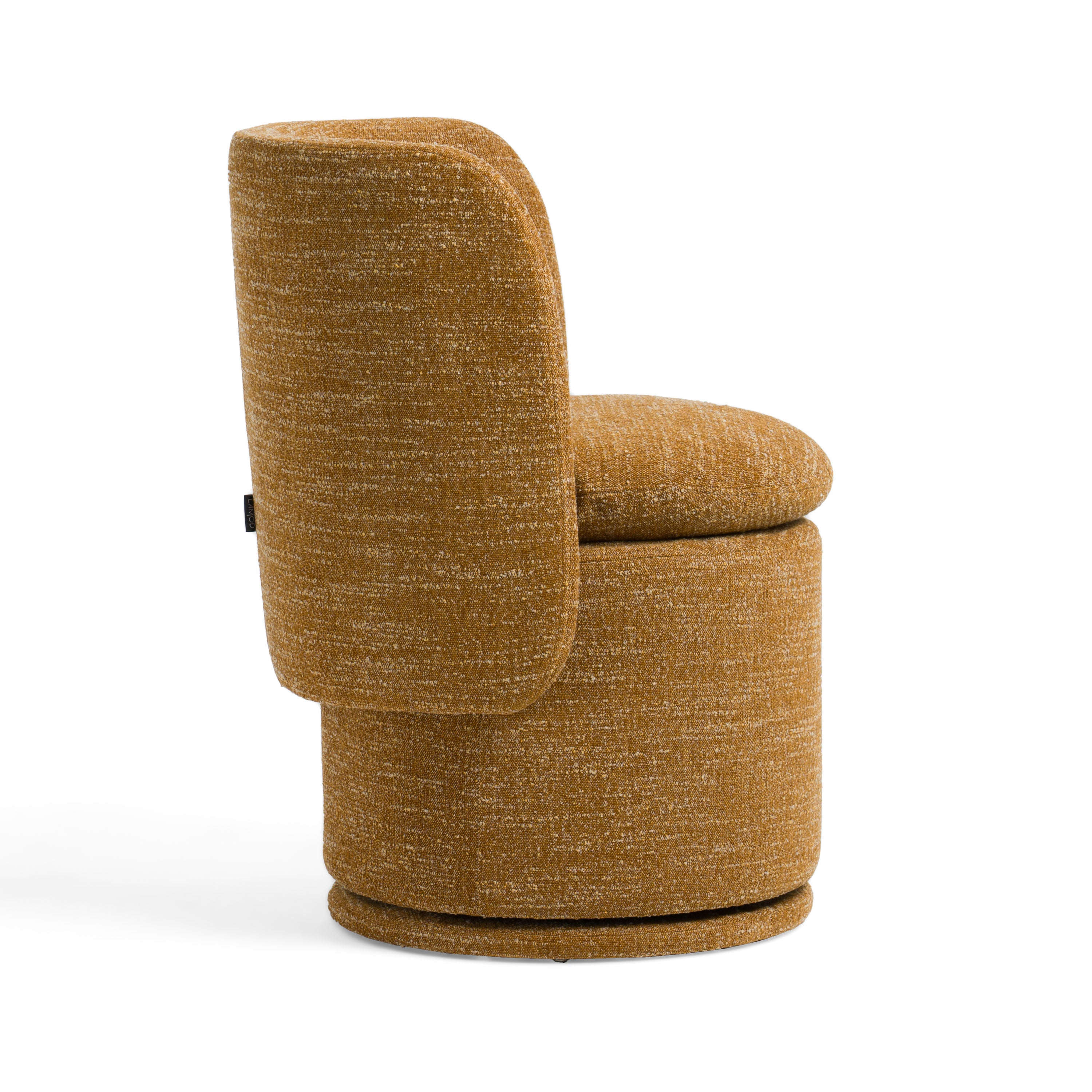 Norris - Modern Mustard Fabric Swivel Dining Chair - image 3