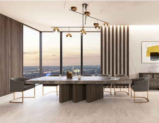 Amsterdam - Modern Grey Volcano & Eucalyptus Oak Dining Table - image 2