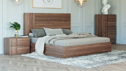 Asus - Eastern King Italian Modern Walnut Bed - image 2