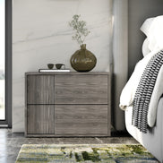 Asus - Italian Modern Elm Grey Nightstand - image 4