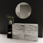 Maranello - Modern Grey Wash & Faux Marble Dresser - image 4