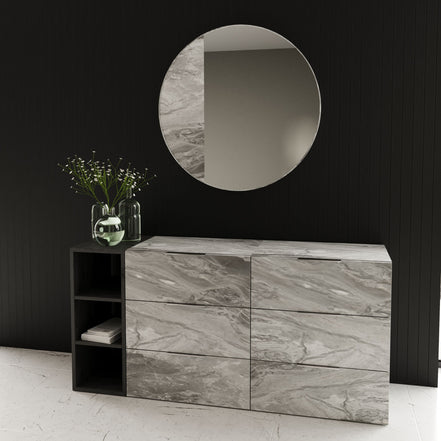 Maranello - Modern Grey Wash & Faux Marble Dresser - image 4