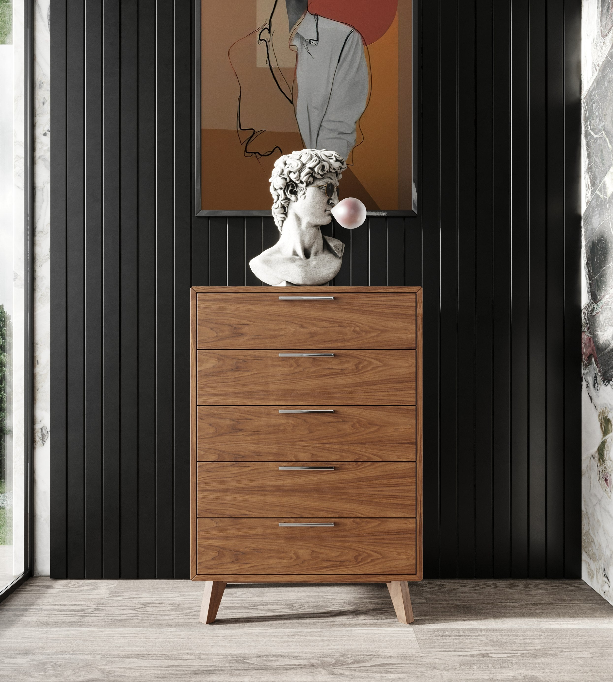 Soria Mid-Century Walnut Chest - image 5