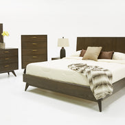 Novak Modern Dark Oak & Antique Brass Mirror - image 4
