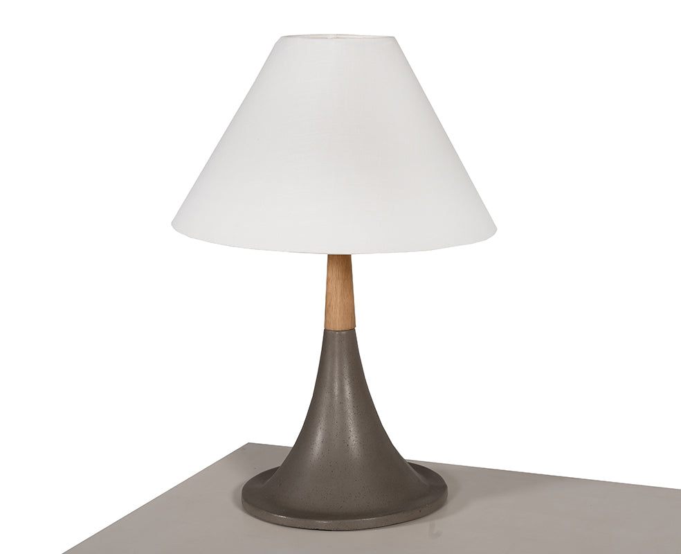 Nunez Modern Concrete & Oak Table Lamp - image 3