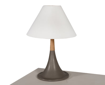 Nunez Modern Concrete & Oak Table Lamp - image 3