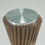 Ocasio - Modern Glass + Walnut Round Dining Table - image 2