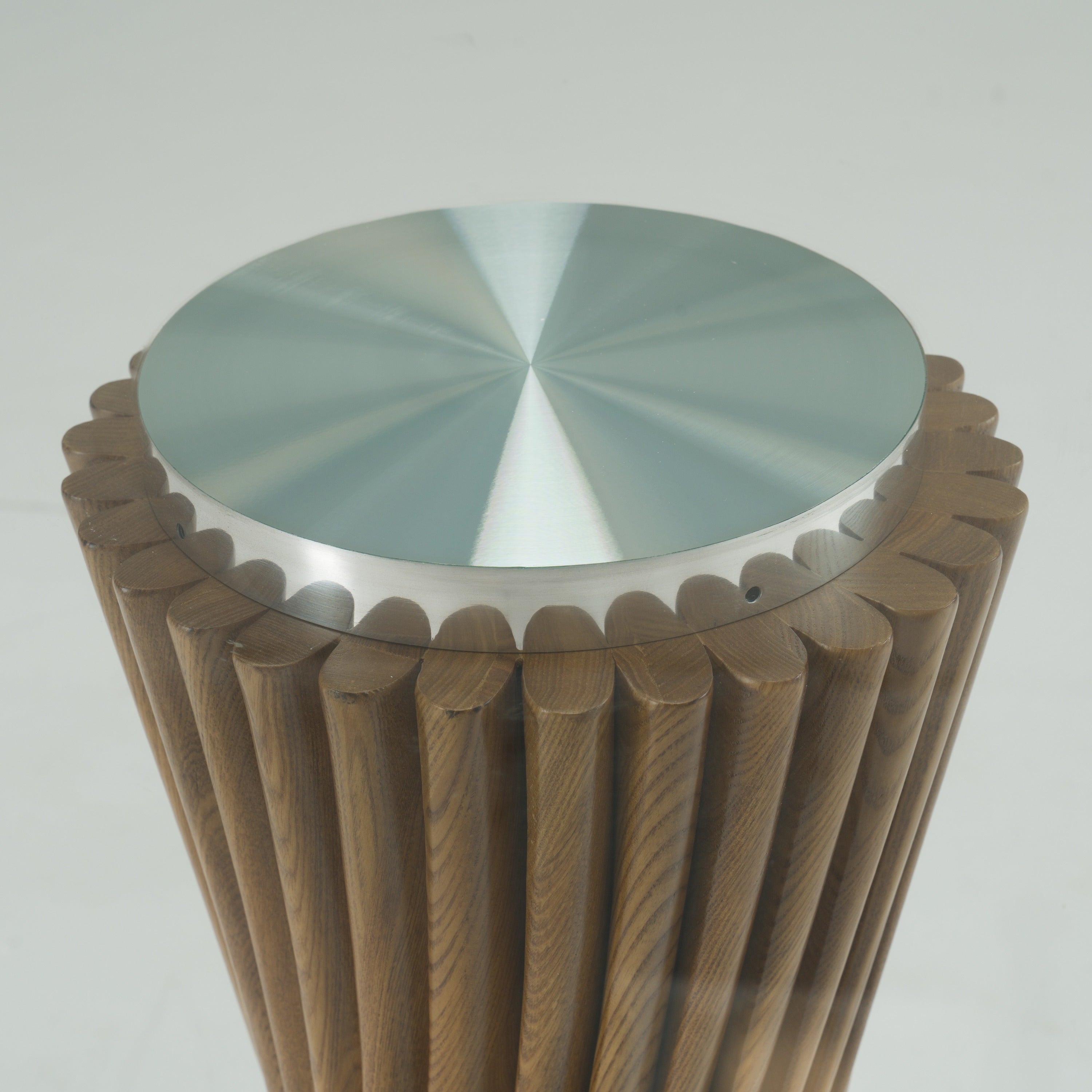Ocasio - Modern Glass + Walnut Round Dining Table - image 2