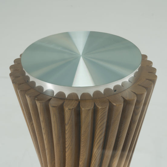 Ocasio - Modern Glass + Walnut Round Dining Table - image 2