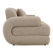 Odette - Modern Beige Fabric + White Burl Sofa - image 5