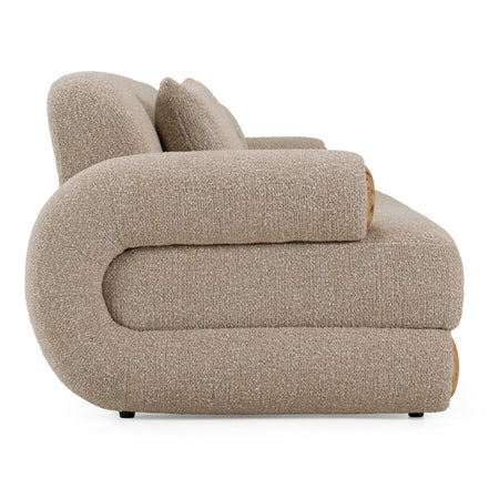 Odette - Modern Beige Fabric + White Burl Sofa - image 5