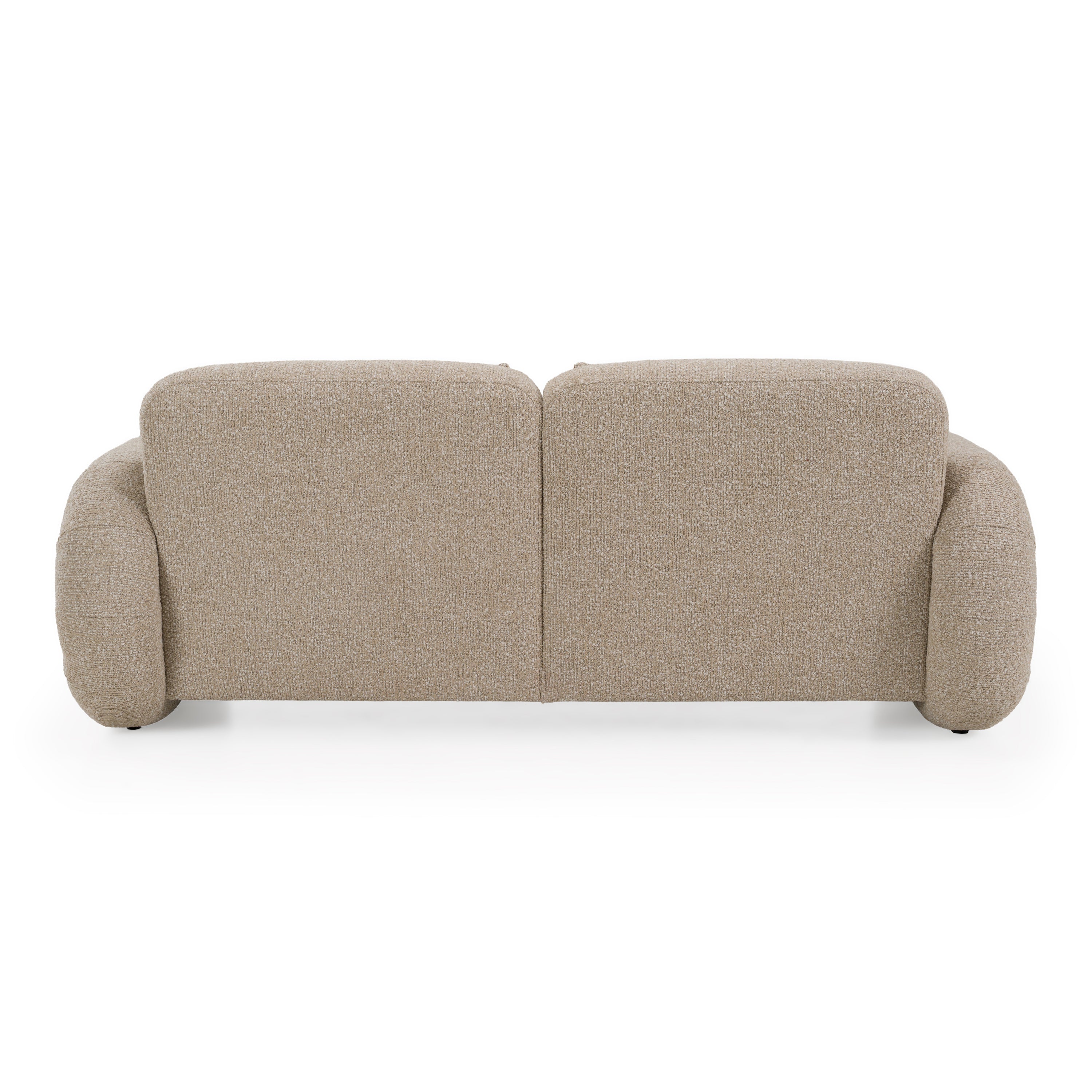 Odette - Modern Beige Fabric + White Burl Loveseat Sofa - image 4