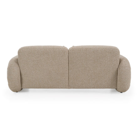 Odette - Modern Beige Fabric + White Burl Loveseat Sofa - image 4