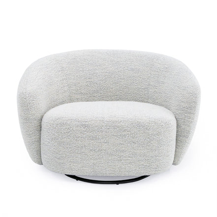 Omaha - Modern Swivel Off White Fabric Chair