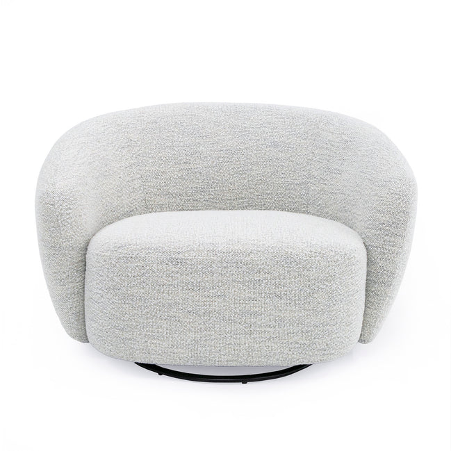 Omaha - Modern Swivel Off White Fabric Chair