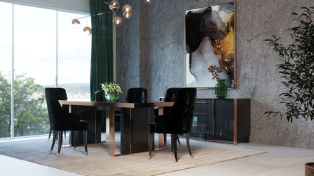 Cartier Modern Black & Rosegold Dining Table - image 4