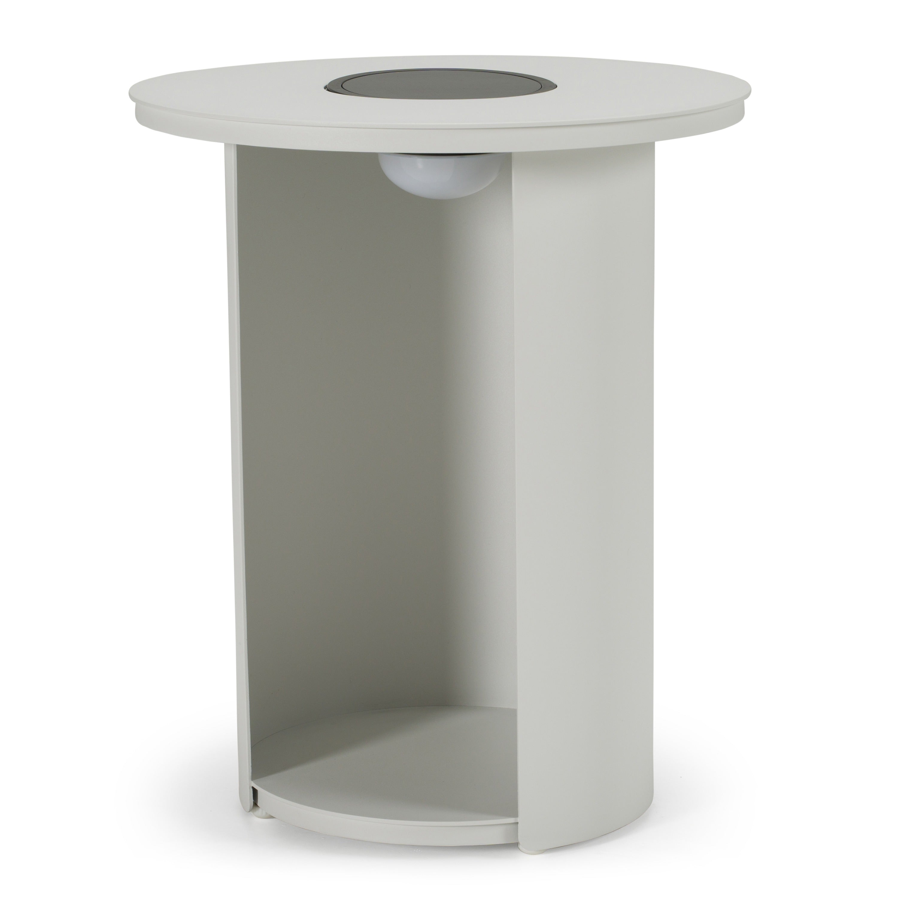 Onza - Outdoor White End Table w/ Solar Light - image 2