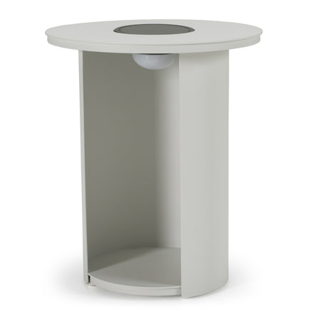 Onza - Outdoor White End Table w/ Solar Light - image 2