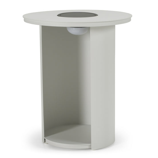 Onza - Outdoor White End Table w/ Solar Light - image 2