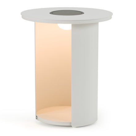 Onza - Outdoor White End Table w/ Solar Light - image 3
