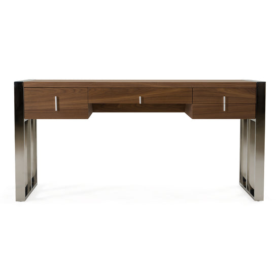 Orcutt - Modern Walnut & Stainless Steel Desk - image 2