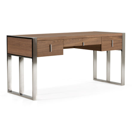 Orcutt - Modern Walnut & Stainless Steel Desk - image 3