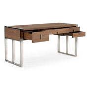 Orcutt - Modern Walnut & Stainless Steel Desk - image 5