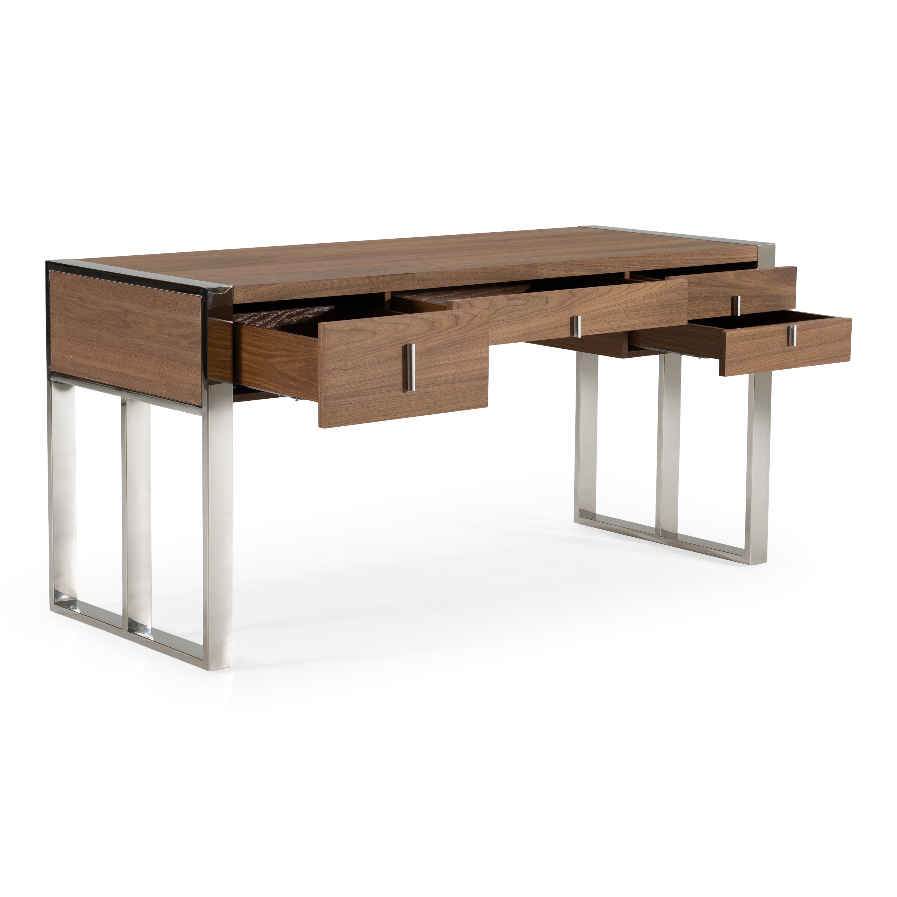 Orcutt - Modern Walnut & Stainless Steel Desk - image 5