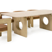 Osaka - Modern Faux Marble + Natural Ash Dining Table - image 5
