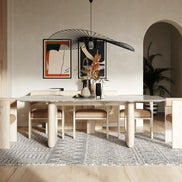 Osaka - Modern Faux Marble + Natural Ash Dining Table - image 2