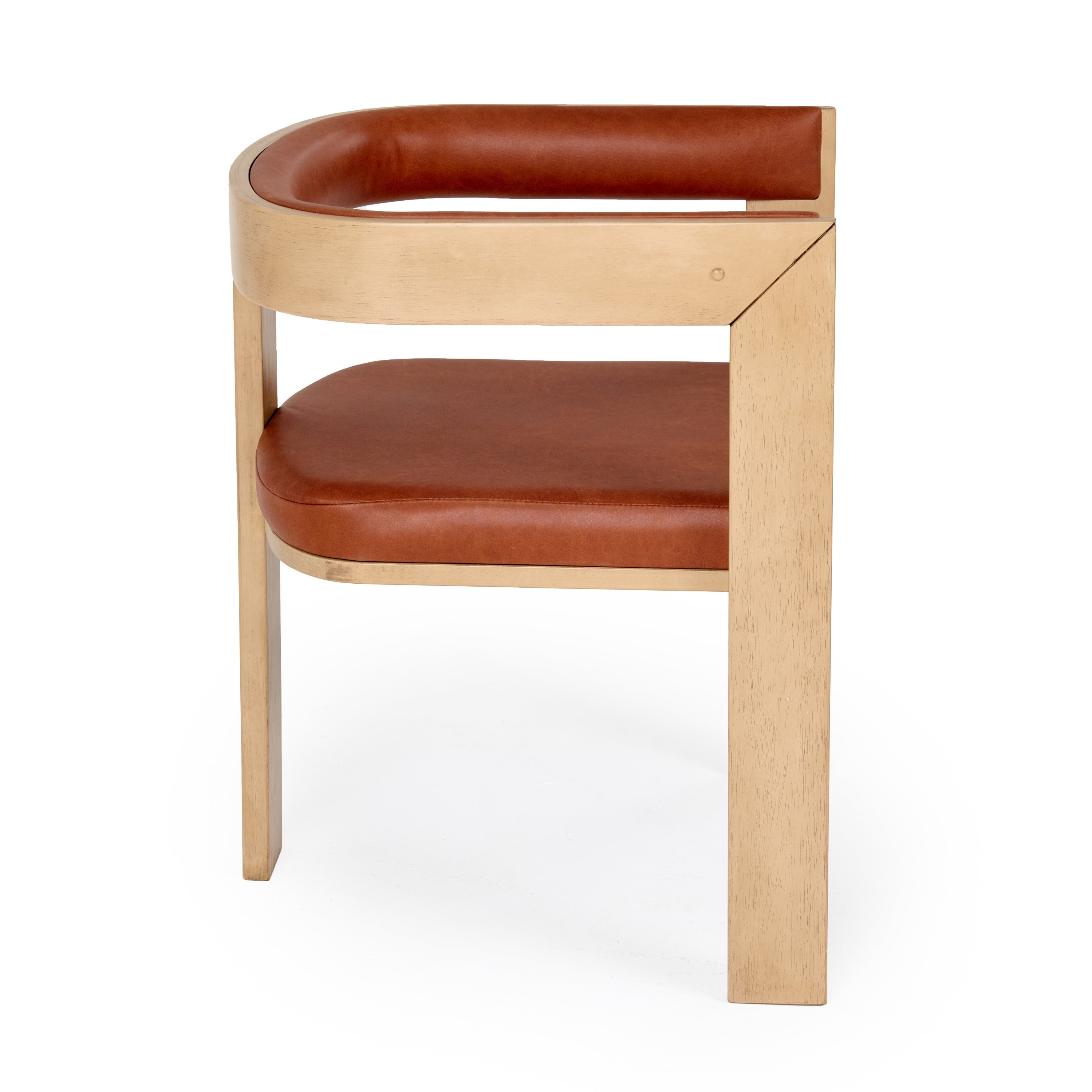 Oshana - Modern Rust Leatherette + White Oak Dining Chair - image 2