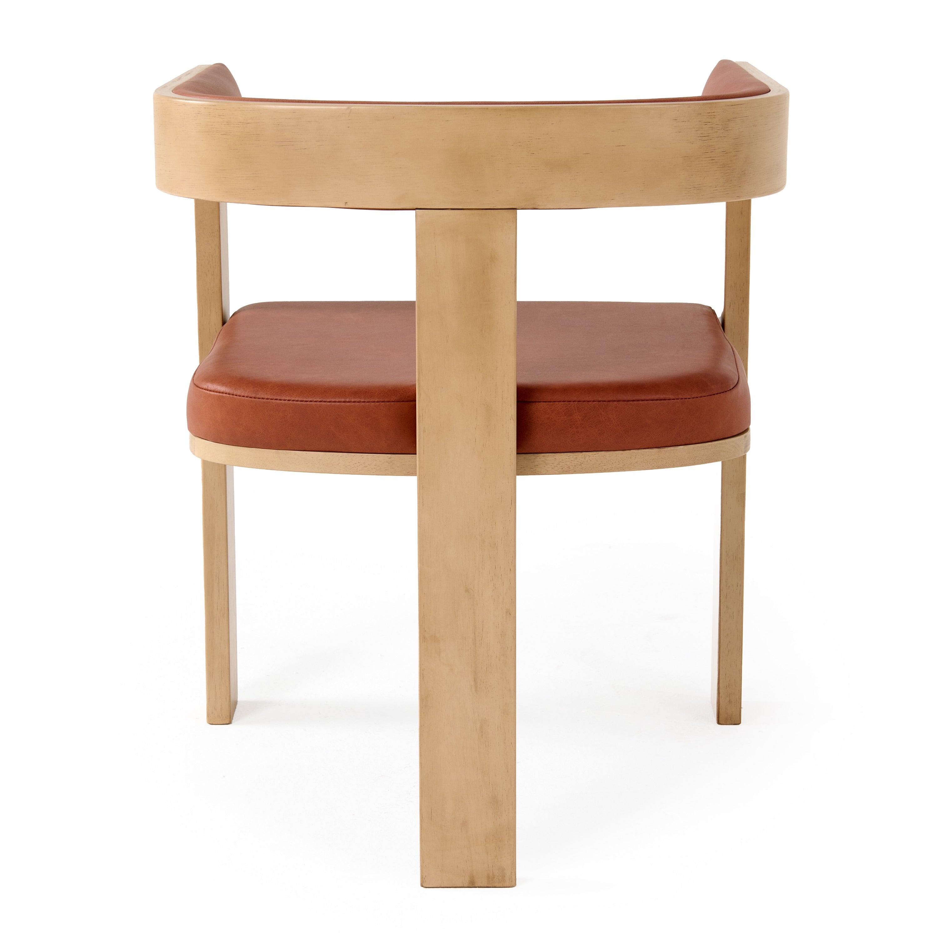 Oshana - Modern Rust Leatherette + White Oak Dining Chair - image 3